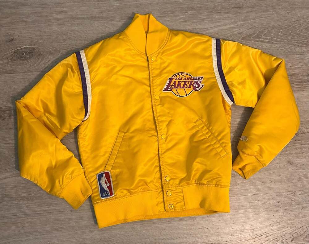 Vintage 90s Los Angeles Lakers Starter NBA Satin Bomber Jacket